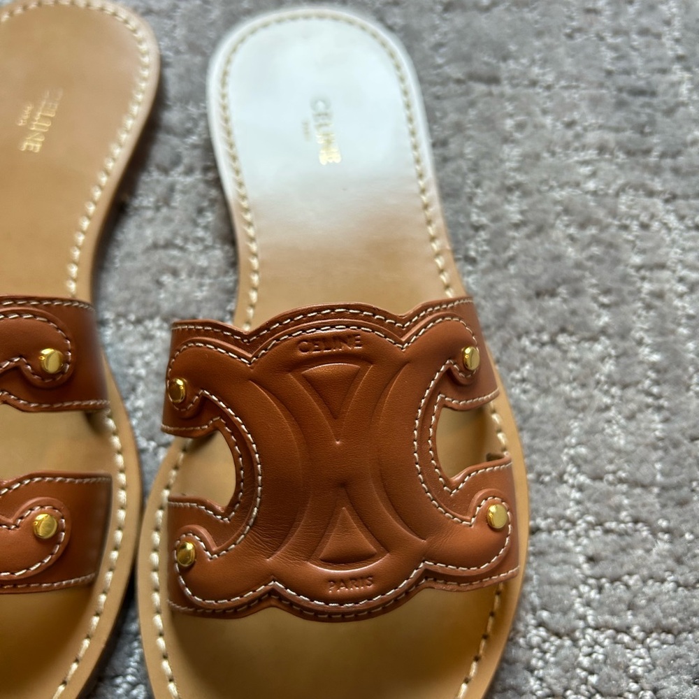 Celine Triomphe Leather Sandal - Picture 5 of 11
